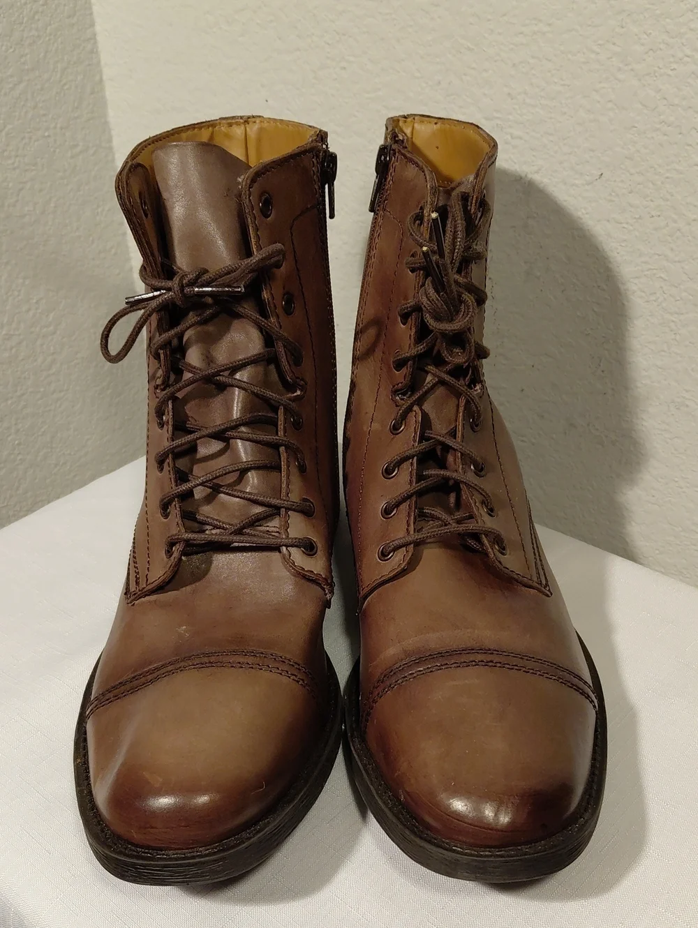 Steve Madden Marvic Brown Cap Toe Leather Boots